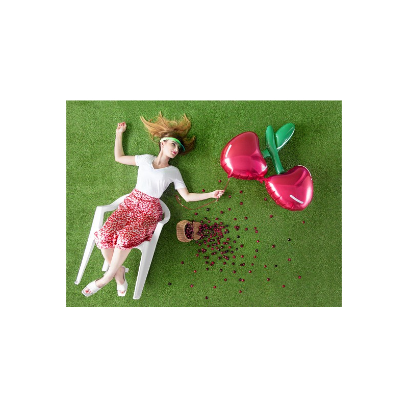 ballon aluminium cerise ete