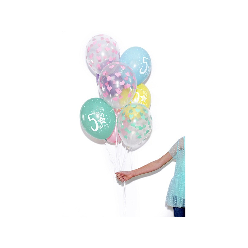 ballons transparent coeur menthe  bouquet
