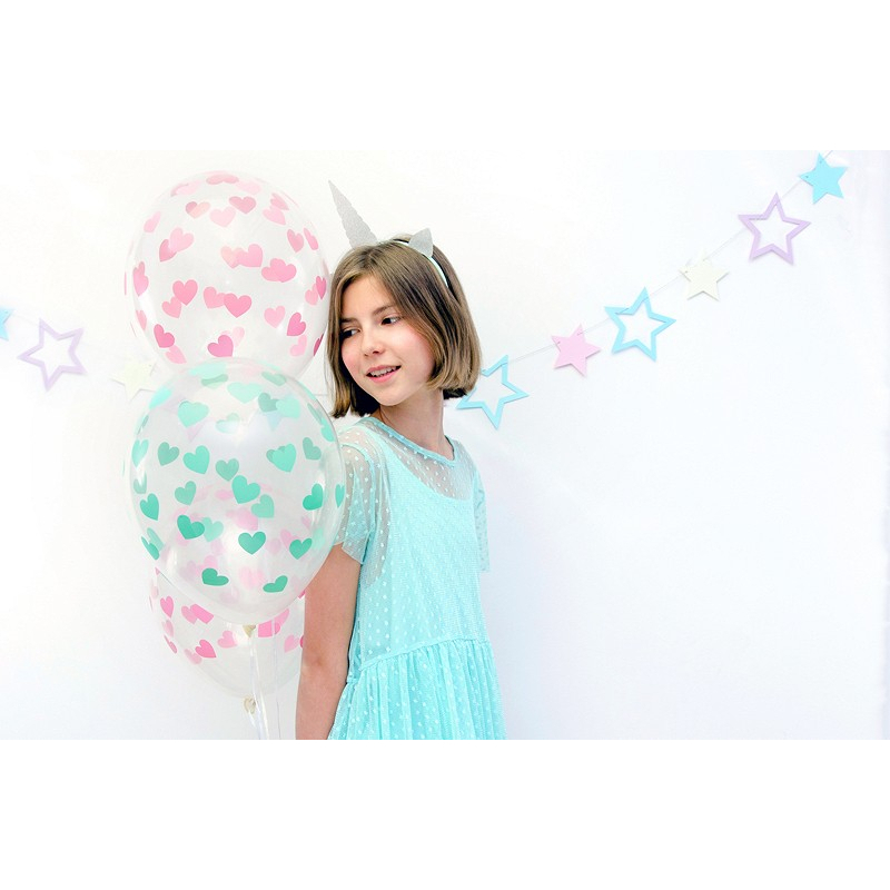ballons transparent coeur menthe enfants