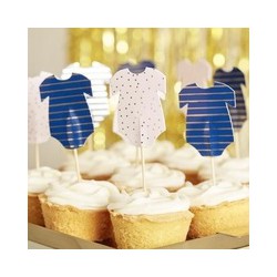 cupcake toppers body rose et bleu