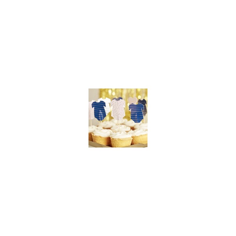 cupcake toppers body rose et bleu gateau