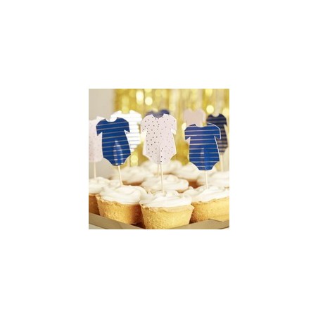 cupcake toppers body rose et bleu gateau