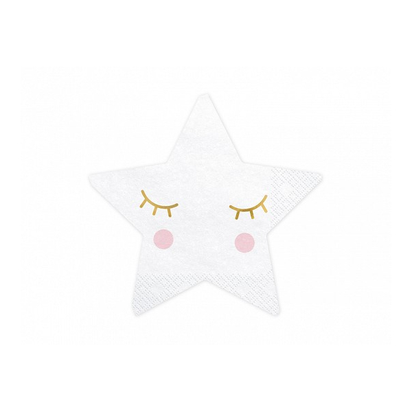 serviette étoile blanche