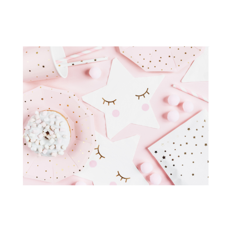 serviettes en papier étoiles blanches