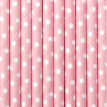 paille rose pois blanc