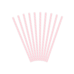 paille rose pois blanc papier
