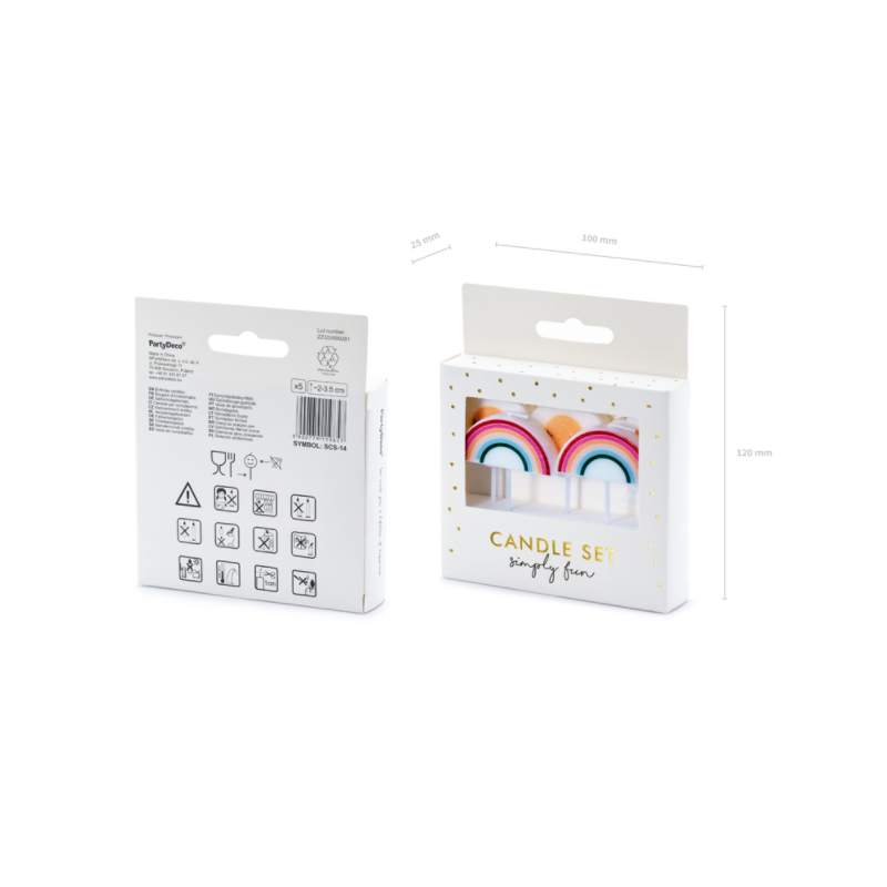 bougies arc en ciel et fleurs pack