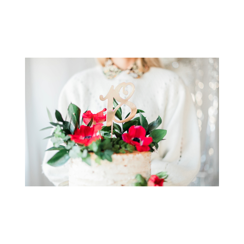 cake topper dore femme