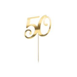 cake topper dore 50 ans