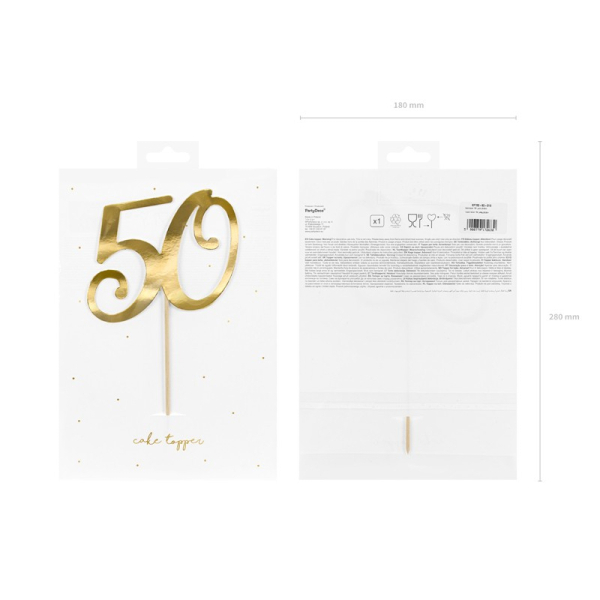 cake topper dore 50 ans pack