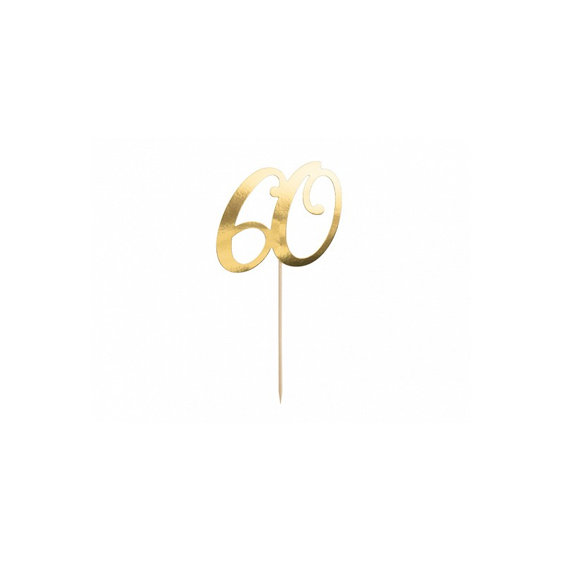 cake topper dore 60 ans