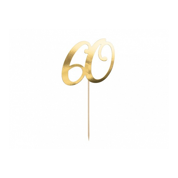 cake topper dore 60 ans