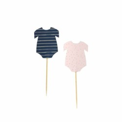 cupcake toppers body rose et bleu