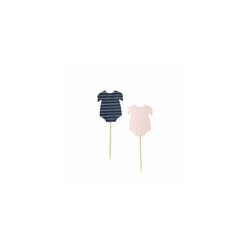 cupcake toppers body rose et bleu
