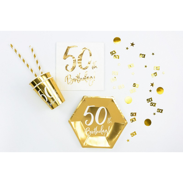confettis dores 50 ans table