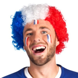 perruque france bleu blanc rouge