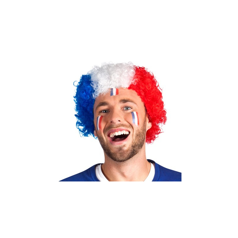 perruque france bleu blanc rouge