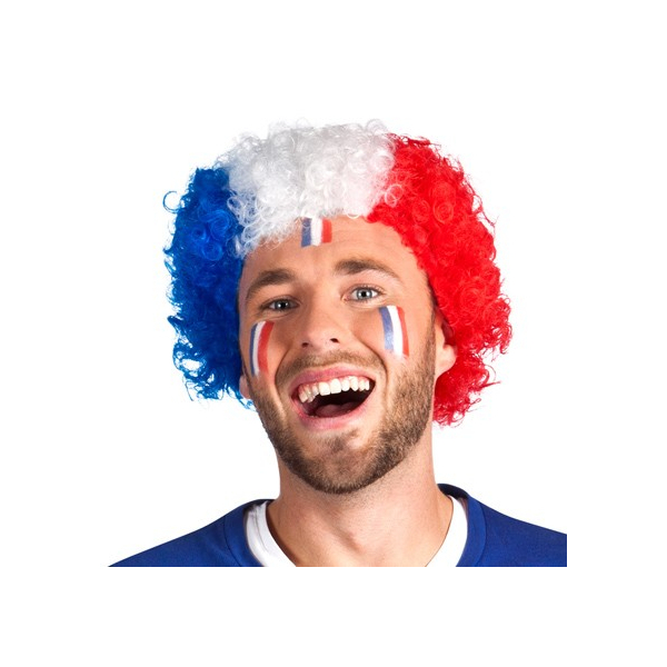 perruque france bleu blanc rouge