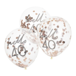 ballons confettis rose gold