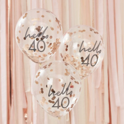 ballons confettis rose gold