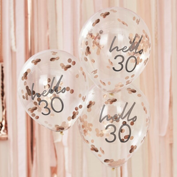 ballons confettis roses ambiance