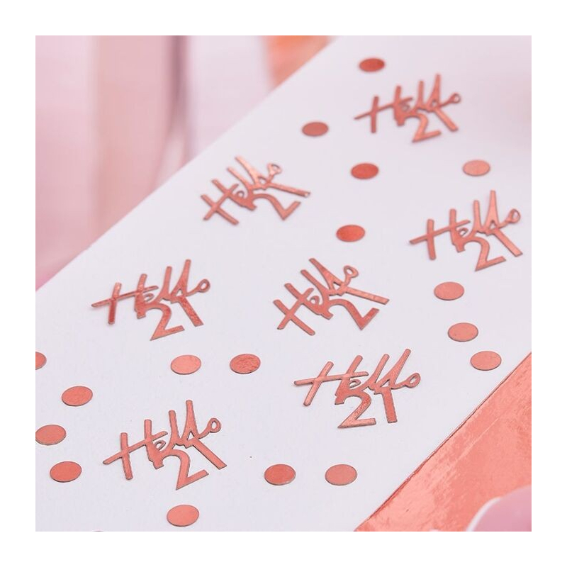 confettis roses anniversaire table