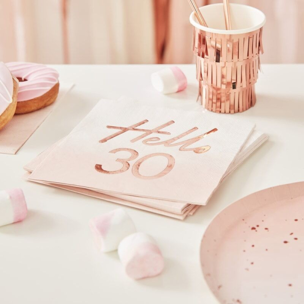 serviettes anniversaire 30 ans table