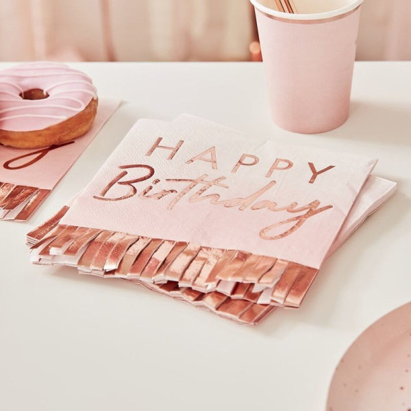 serviettes happy birthday franges serviettes happy birthday franges