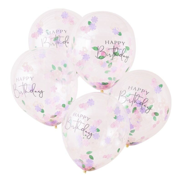 ballons anniversaire fleurs