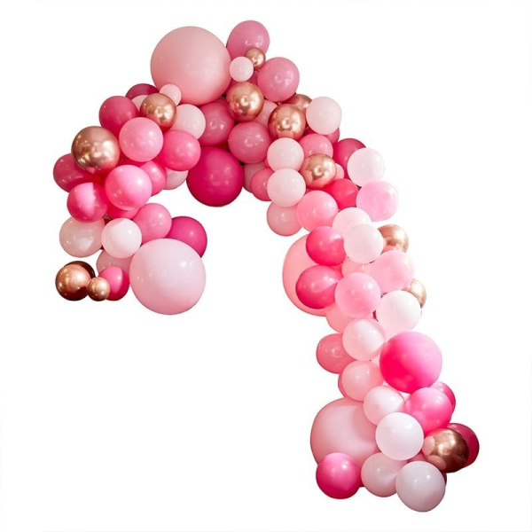 arche de ballons rose geant gold