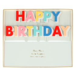 Décoration de gâteau Happy Birthday multicolore