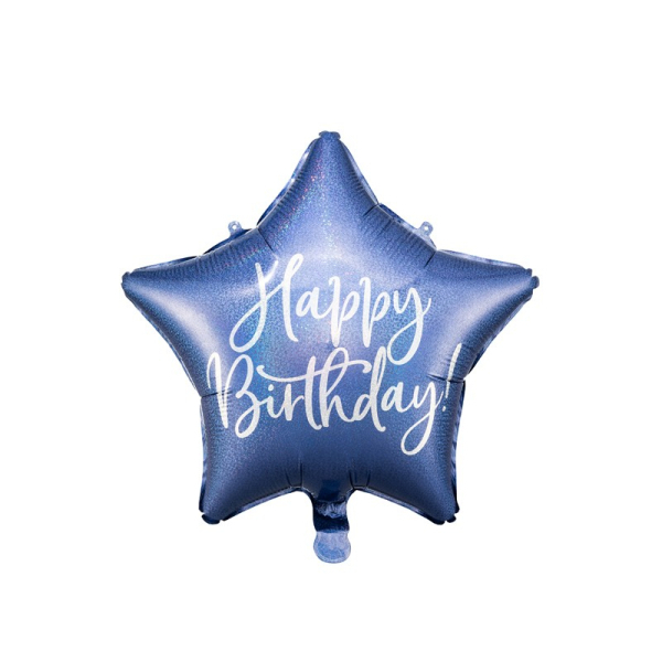 ballon etoile bleu anniversaire