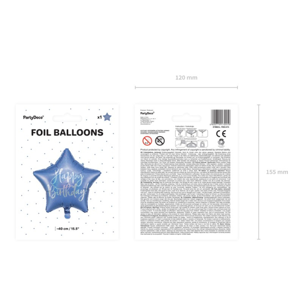 ballon etoile bleu anniversaire pack