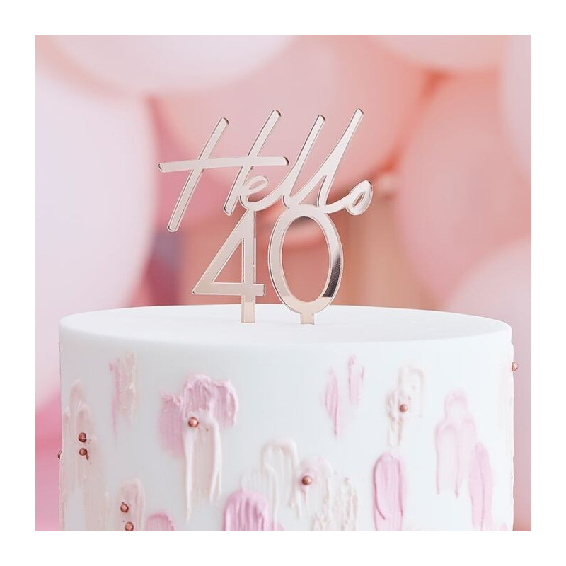 cake topper rose anniversaire