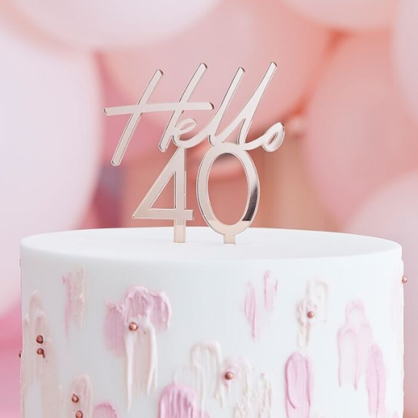 Bougies de 40 ans rose doré pour gâteau fête d'anniversaire, Décorations  de bougies de vœux anniversaire, Gâteau 40 cm