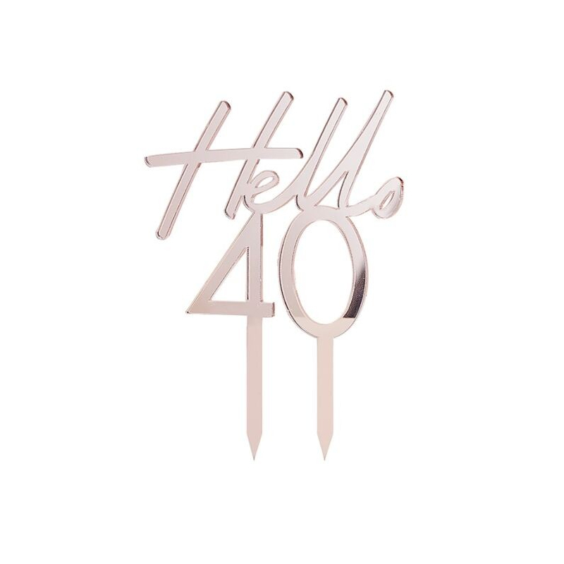 cake topper rose anniversaire gold