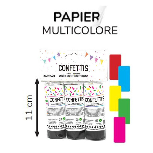 mini canon confettis multicolore pack