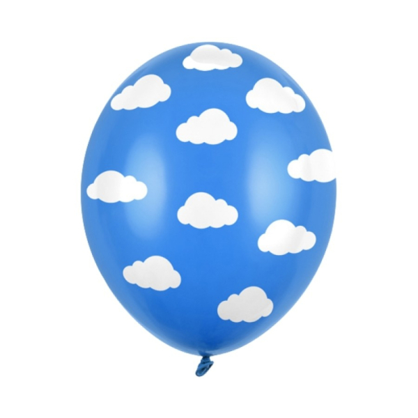ballons nuage bleu blanc
