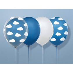 ballons nuage bleu blanc