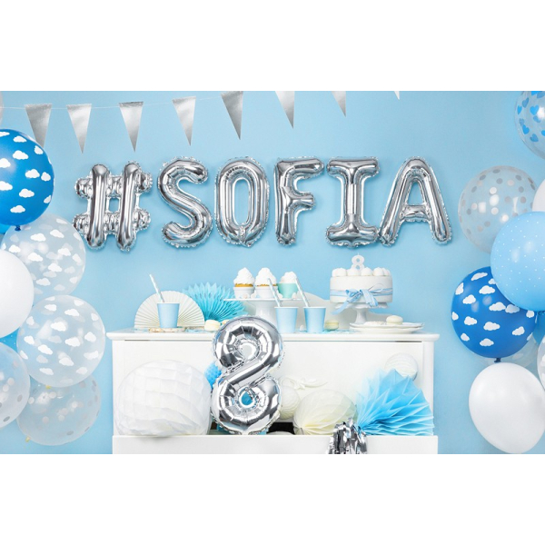 ballons nuage bleu blanc baby shower