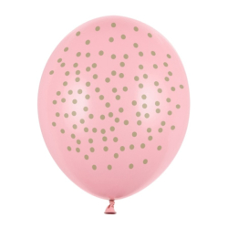 6 Ballons rose pastel pois...