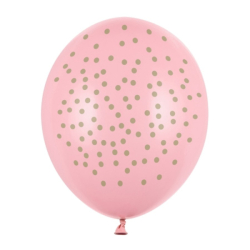 6 Ballons rose pastel pois...