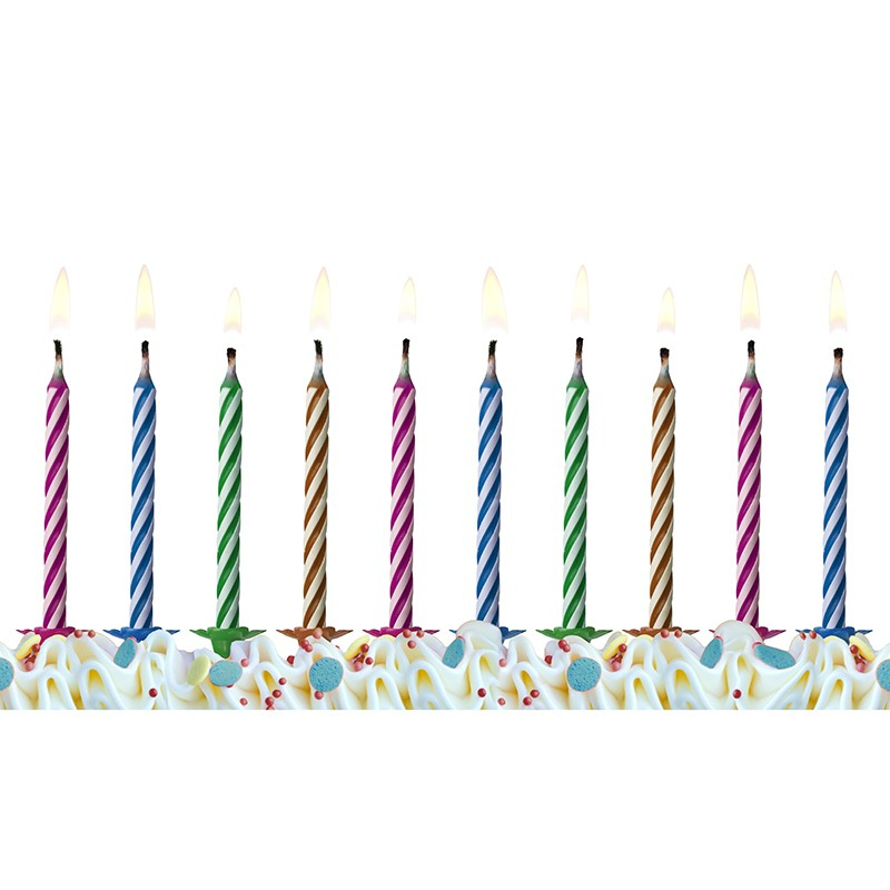 bougies multicolore raye