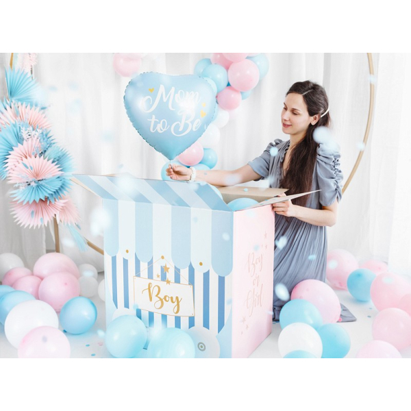 ballon coeur bleu baby shower ambiance