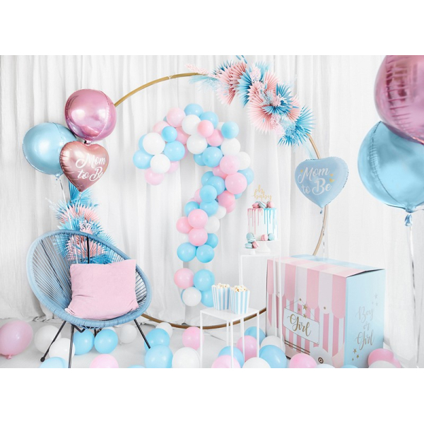 ballon coeur bleu baby shower effets