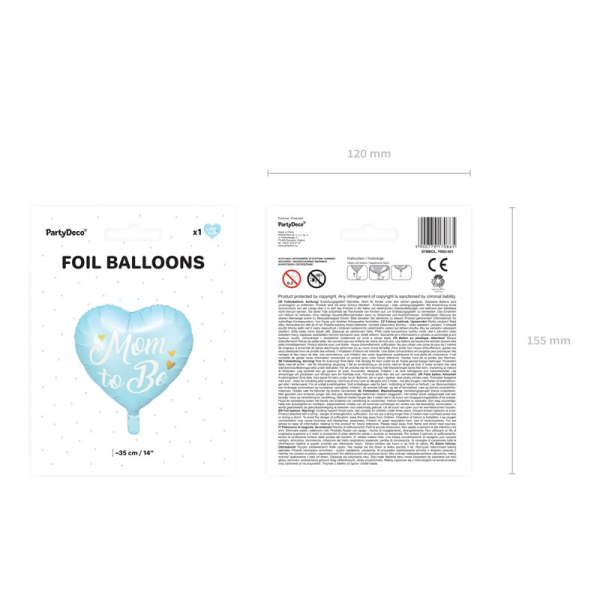 ballon coeur bleu baby shower pack