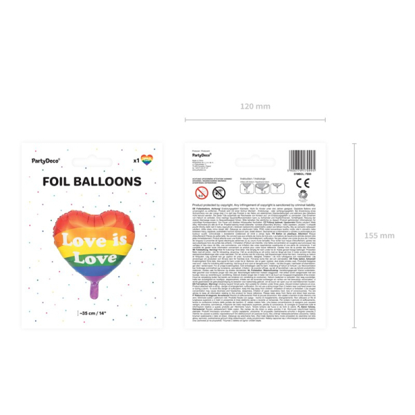 ballon coeur multicolore pack