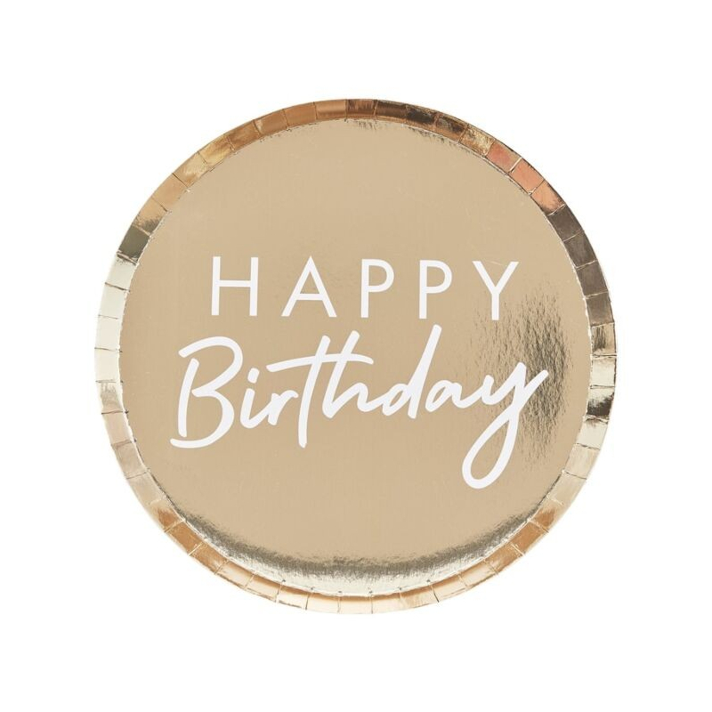 assiettes dorees anniversaire