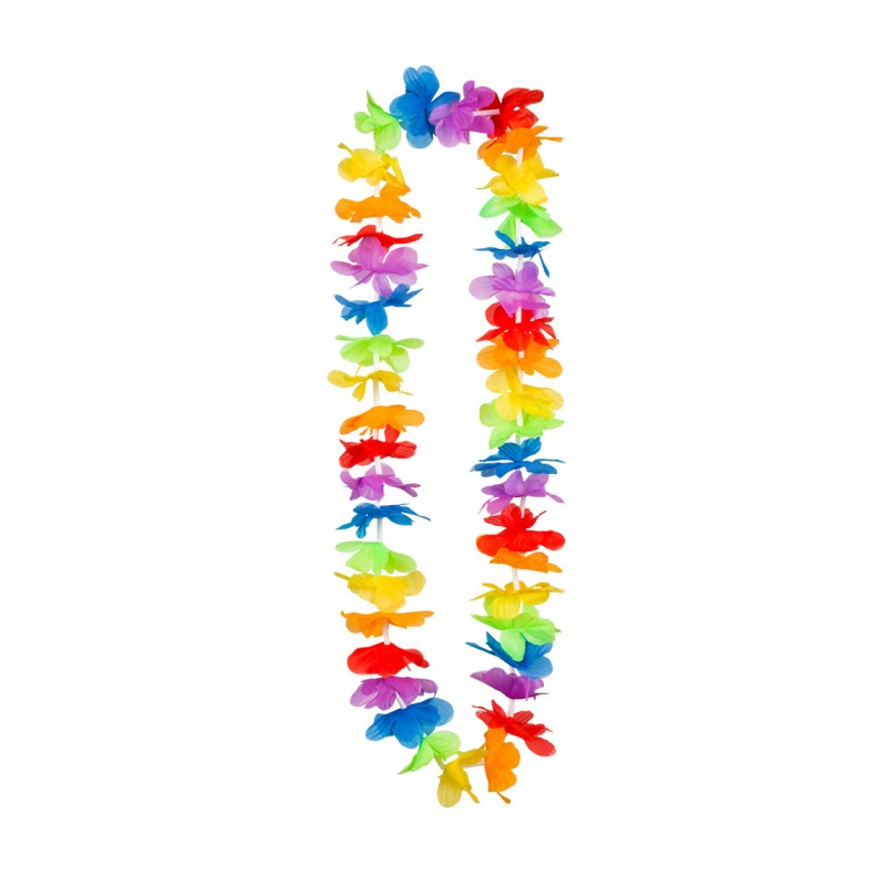 collier hawaiien a fleurs multicolore