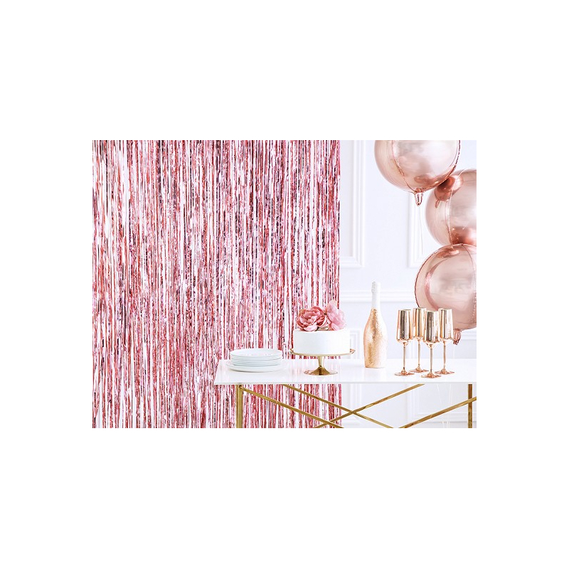 rideau métallique rose gold